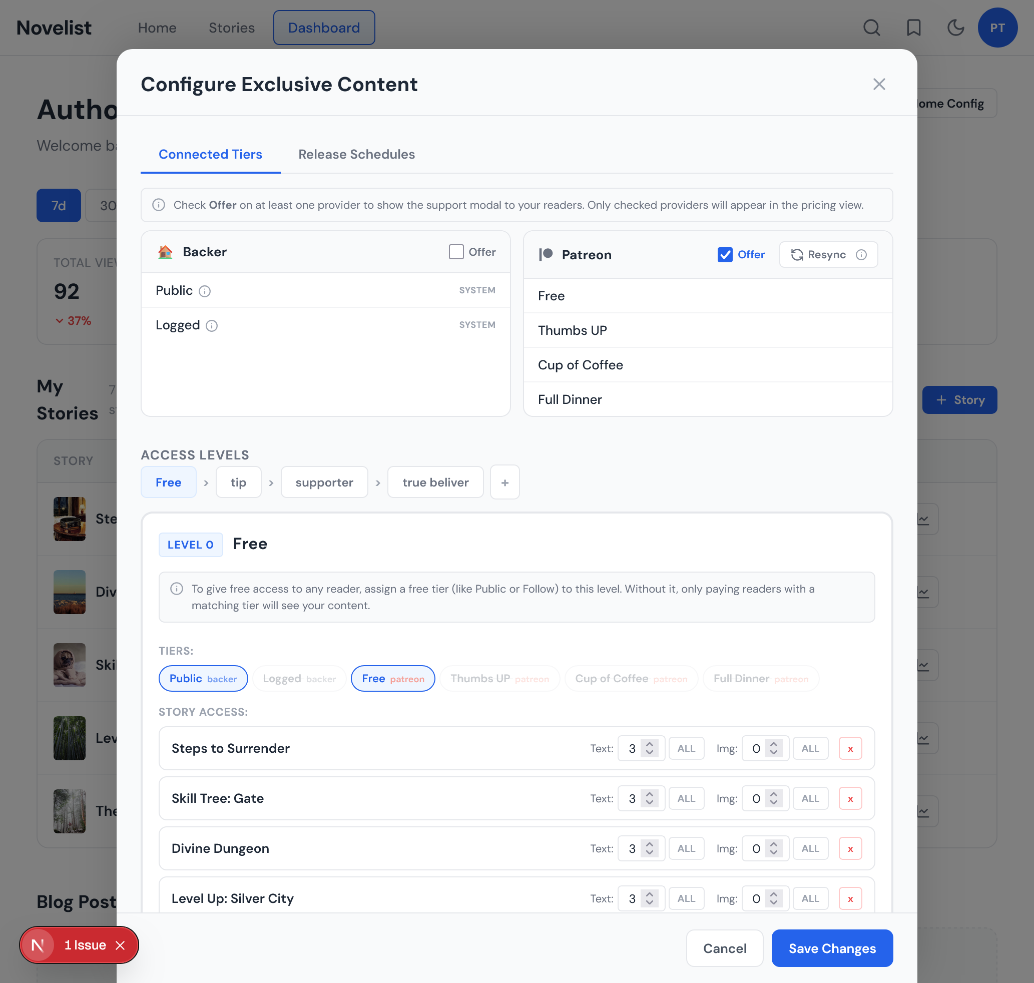 Monetize with Tiers - Light theme